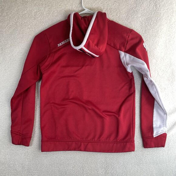 Adidas Wisconsin Badgers Hoodie Mens Large Red Sweatshirt 1/4 Zip READ - Picture 4 of 16